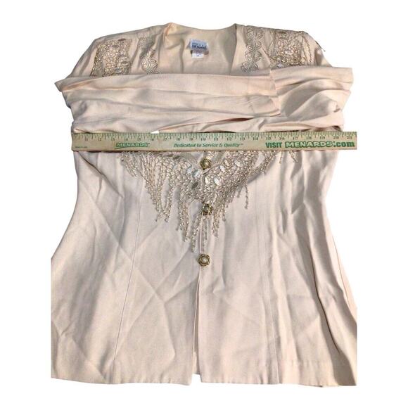 R&M Richards By Karen Kwong Embroidered Long Sleeve Suit Jacket Womens Size 14 - Picture 8 of 11